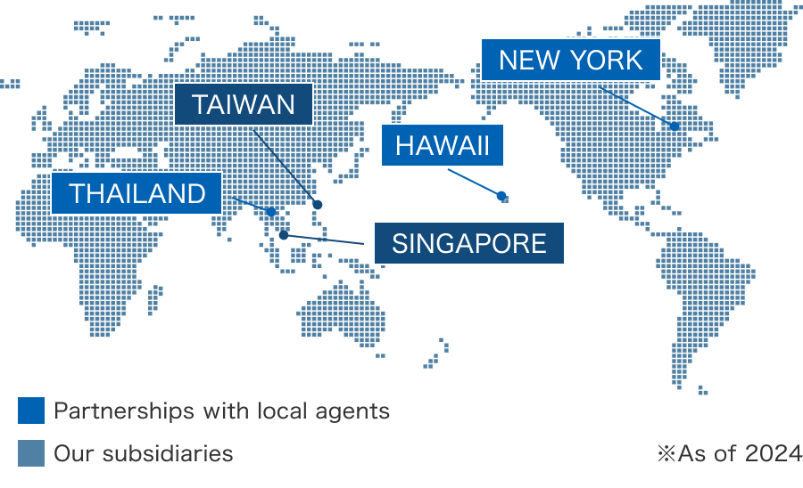 Sales network that continues to expand overseas